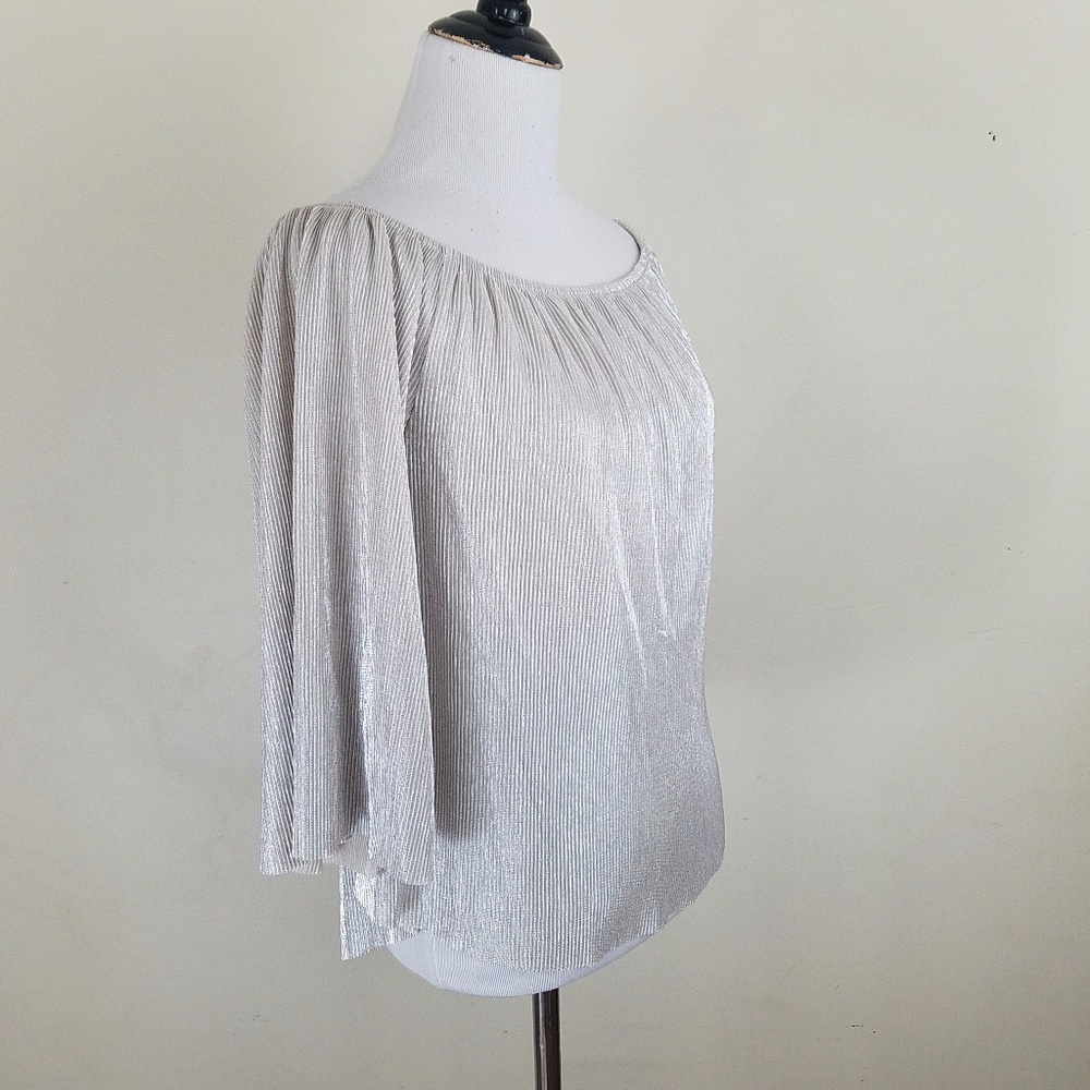 Love on a Hanger Metallic Silver Blouse ❤